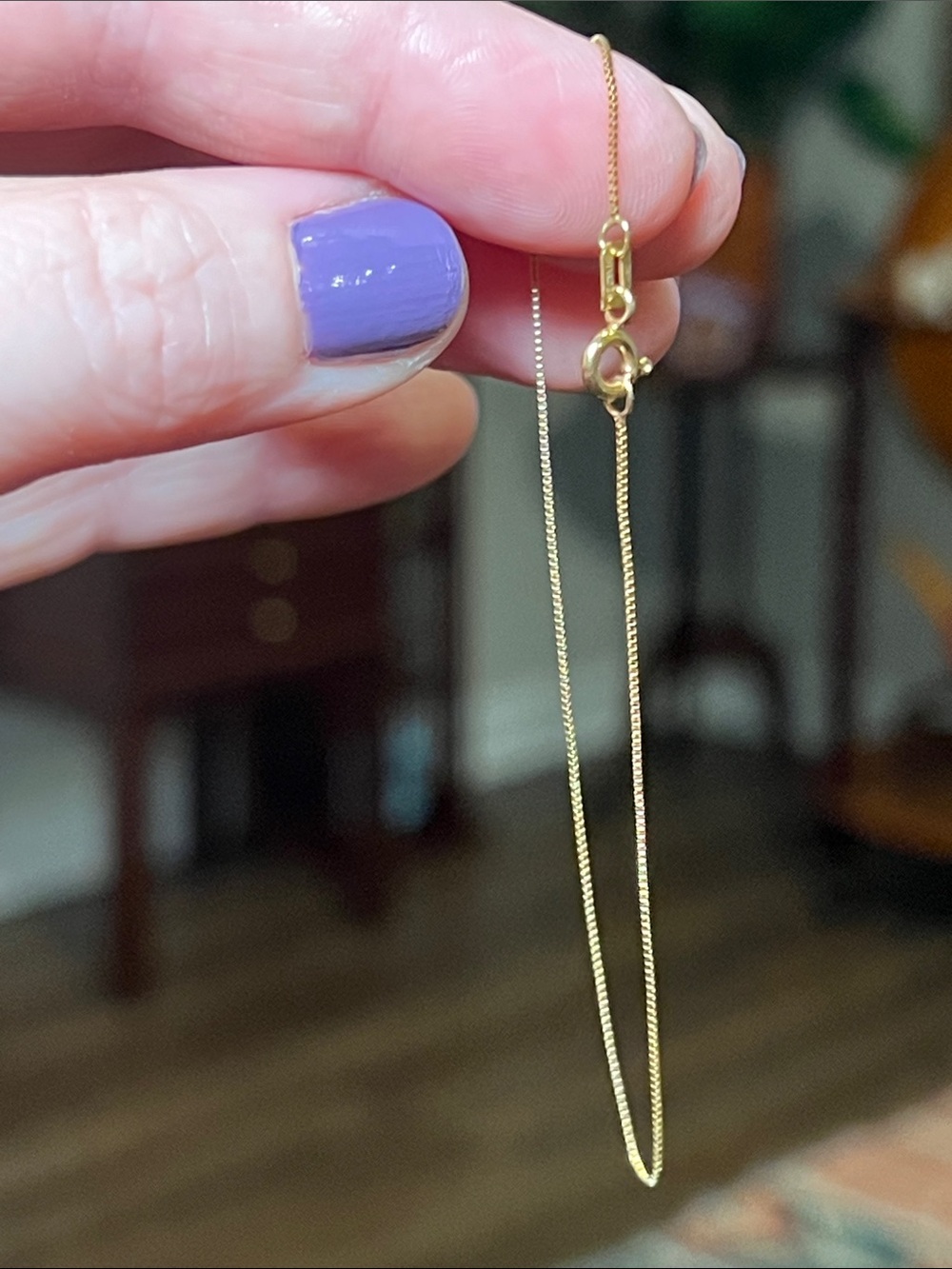 Vintage 14k Solid Yellow Gold Dainty Box Chain Bracelet